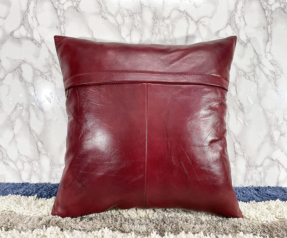 Genuine Leather Pillow Cover Set of 2 14x14 inch F903