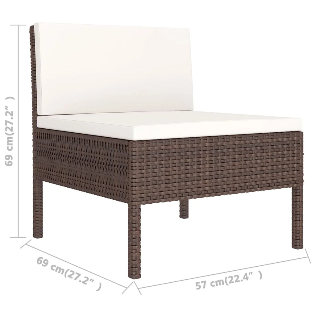 12 Piece Brown Poly Rattan Sectional Outdoor Furniture Set A924