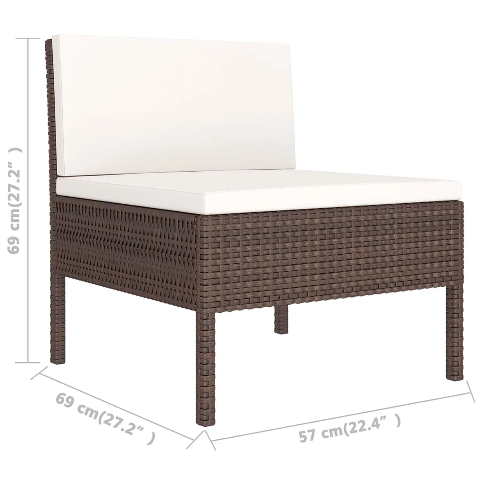 12 Piece Brown Poly Rattan Sectional Outdoor Furniture Set A924