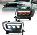 Projector LED Headlights with Sequential Turn Signal, DRL Black Trim Panels E367448