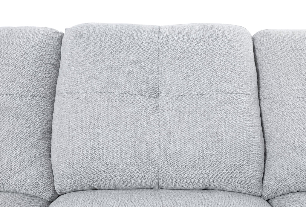 Linen Fabric Sectional Sofa with Storage Ottoman & Toss Pillows L302621
