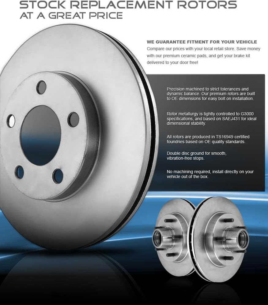 10 Lug Brake Rotors + Ceramic Pads + Clips U244