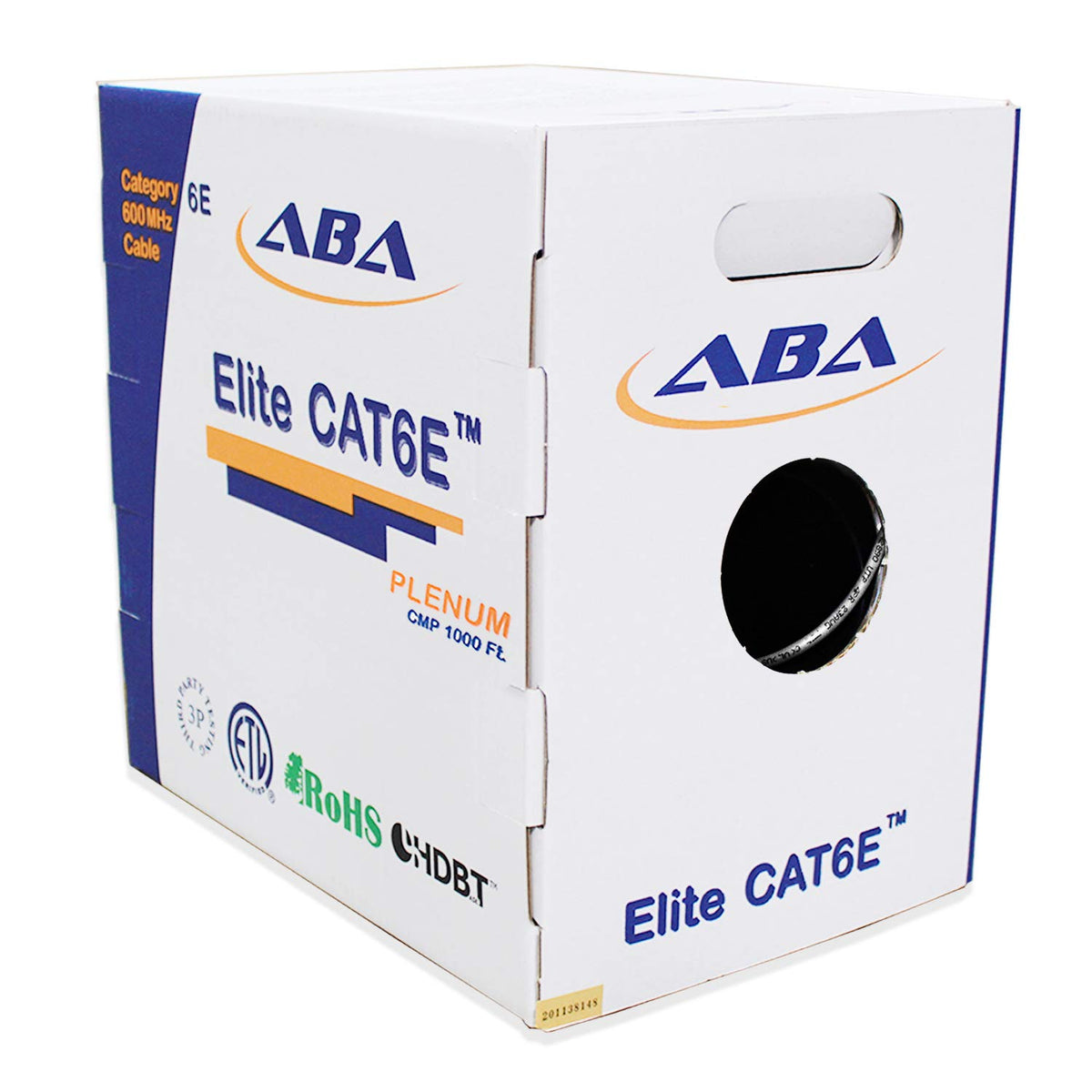Cat6e Plenum 600MHz CMP 23AWG UTP Solid 100% Pure Copper 1000 Feet Box Green L63282