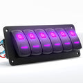 6 Gang Pre-Wired Rocker Switch Panel Aluminum X177