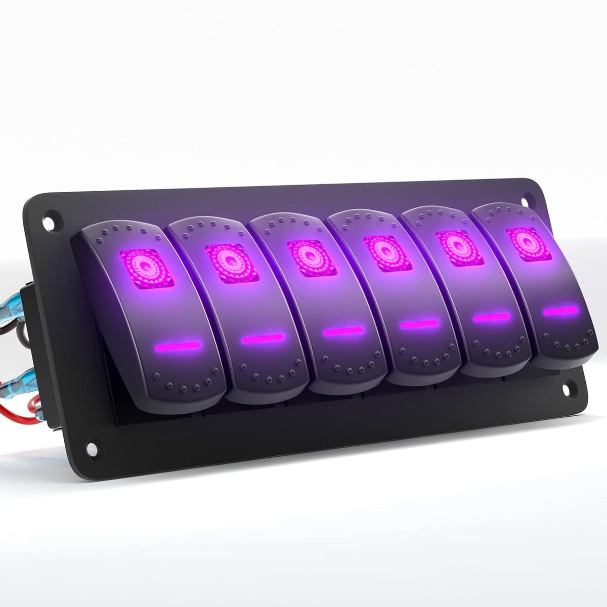 6 Gang Pre-Wired Rocker Switch Panel Aluminum X177
