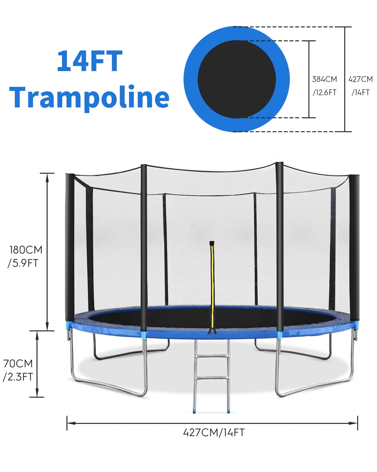 14FT Trampoline with Safety Enclosure N724597