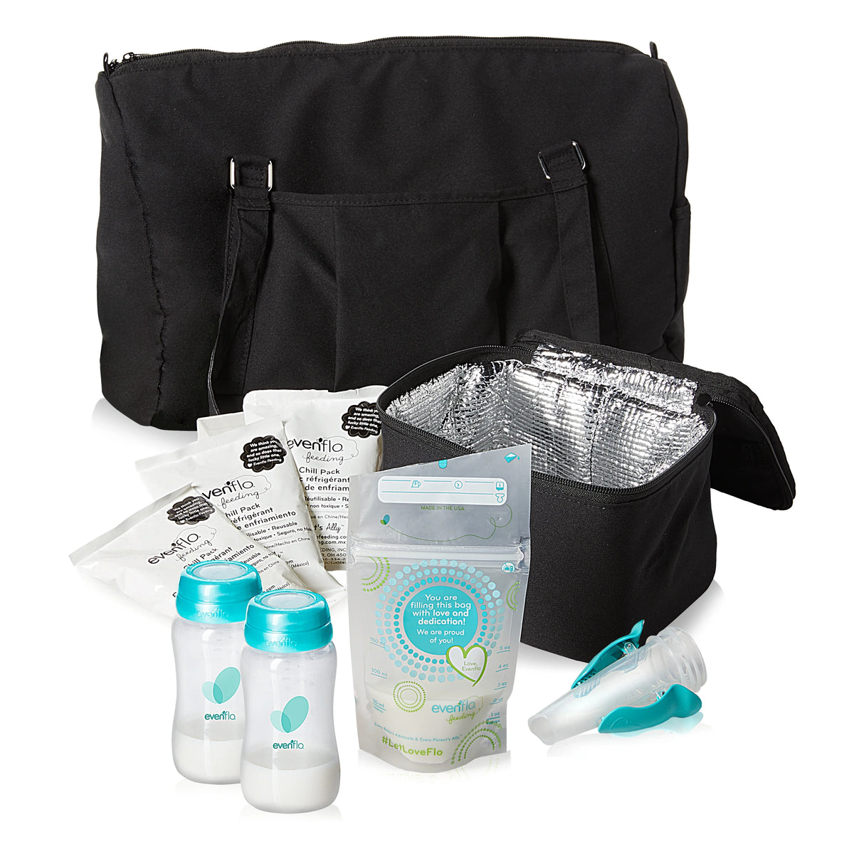 Breast Pump Accessories, Milk Storage Bags, Collection Bottles, Adapters, Ice Packs and Cooler C5204