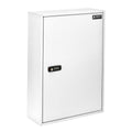White Steel Key Lock Box with Combination and Key Lock W79114