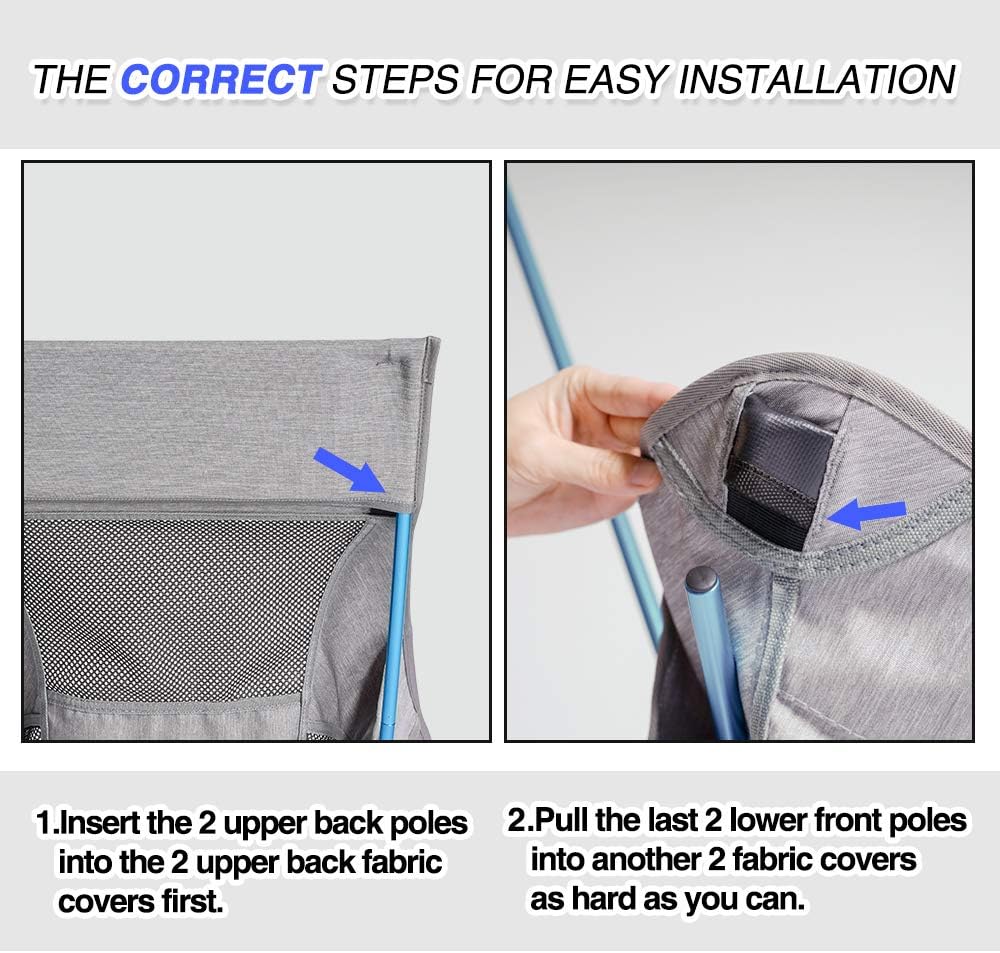 Compact Camping Chair with High Back and Side Pockets I31102