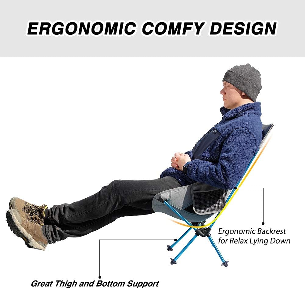 Compact Camping Chair with High Back and Side Pockets I31102