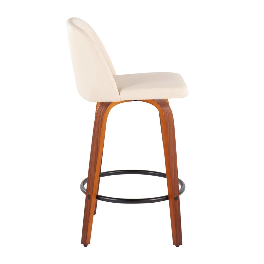 Cream Walnut Counter Stools, Set Of 2 E610628