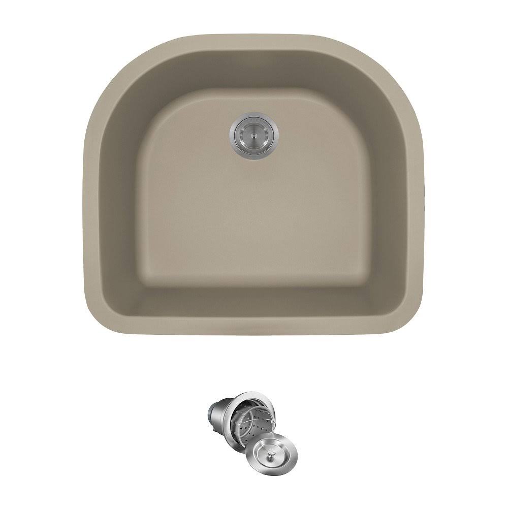 Quartz Granite Undermount Kitchen Sink with Basket Strainer T4505