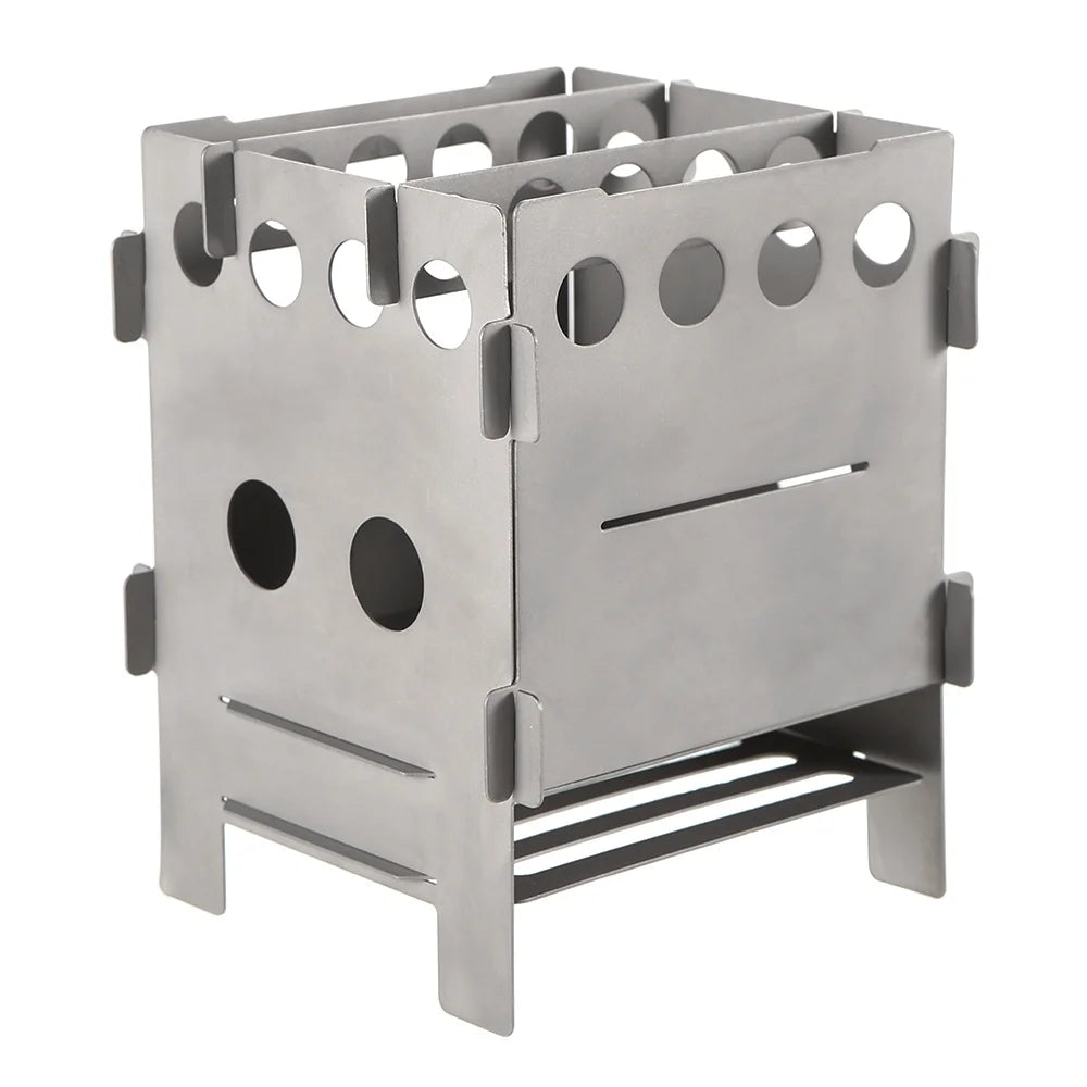 Portable Titanium Folding Wood Pocket Camping Cooking Picnic Stove X19771