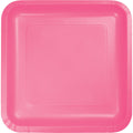 Candy Pink Square Paper Party Dinner Plates 9x22 X3096