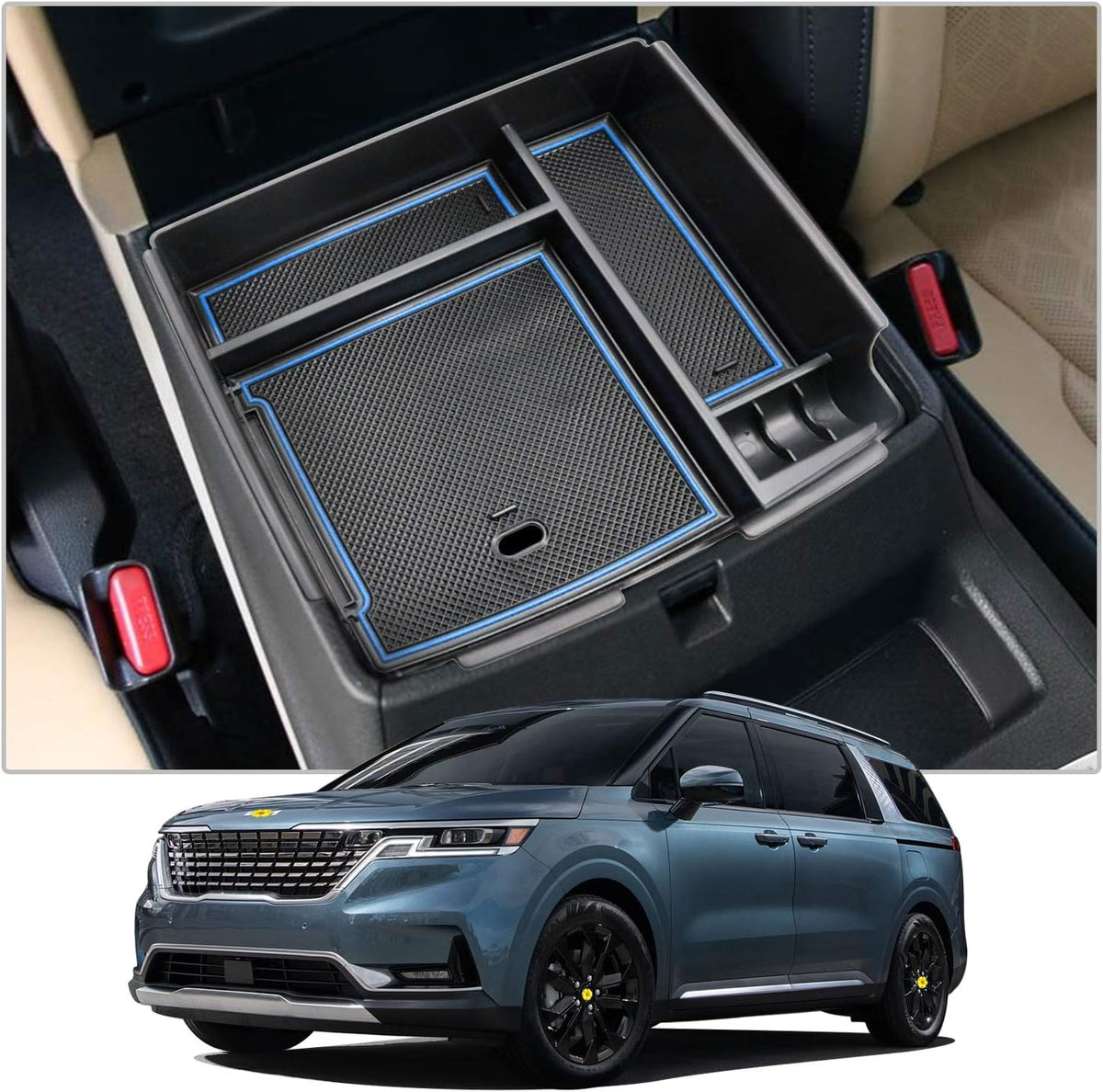 Black ABS Console Organizer Tray K978