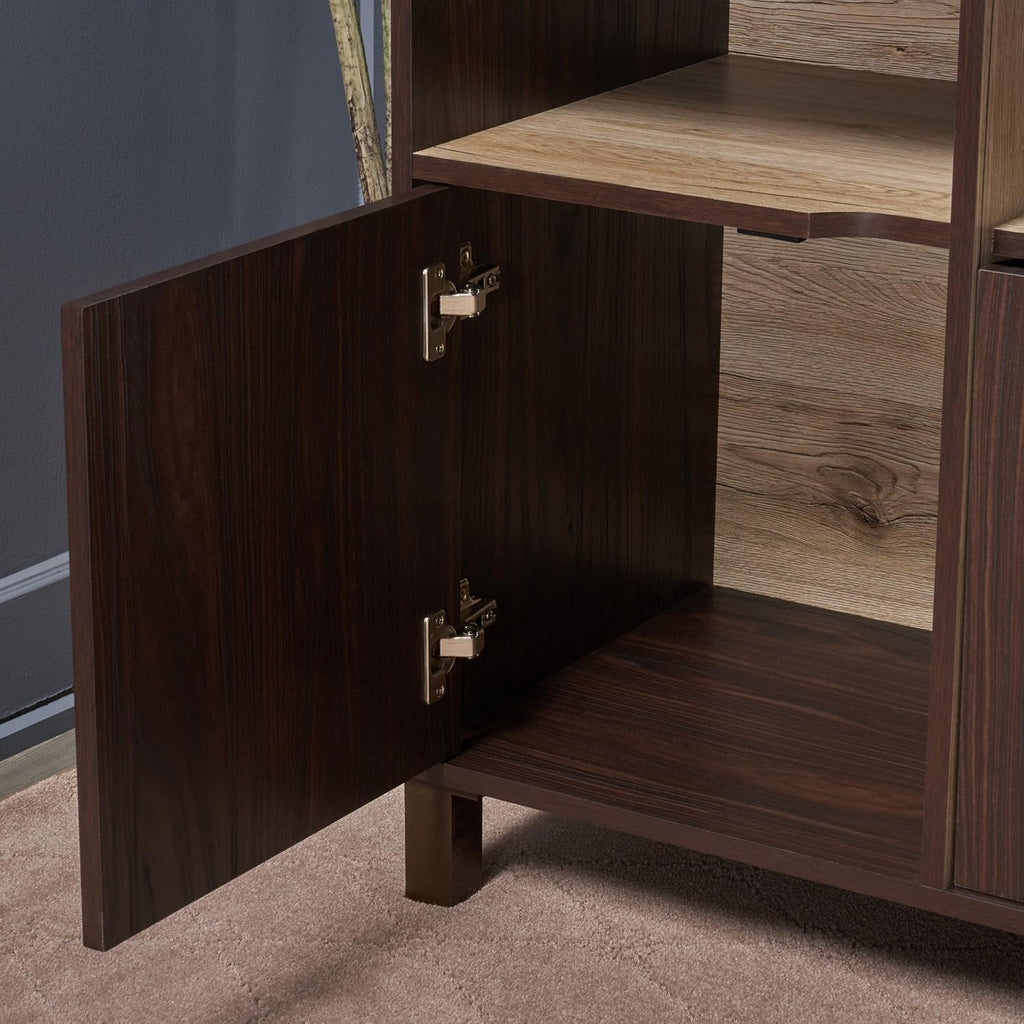 2-Shelf Faux Wood Cabinet, Walnut / Brown N3649