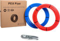 Blue & Red 1/2 inch 2 Rolls x75 ft (150 ft) Pex-b Pipe/Tubing with Pipe Cutter Q35417
