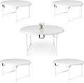 5 Pack Round Folding Table, 53” Dia Portable Card Table W55796