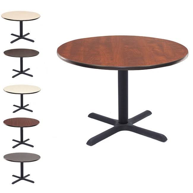 Mocha Walnut Round 42 in. Breakroom Table H242843