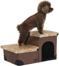 Brown Linen Foldable Pet Steps P6137