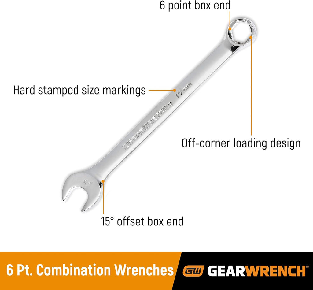 14 Pc. 6 Pt. Combination Wrench Set, Metric J8046