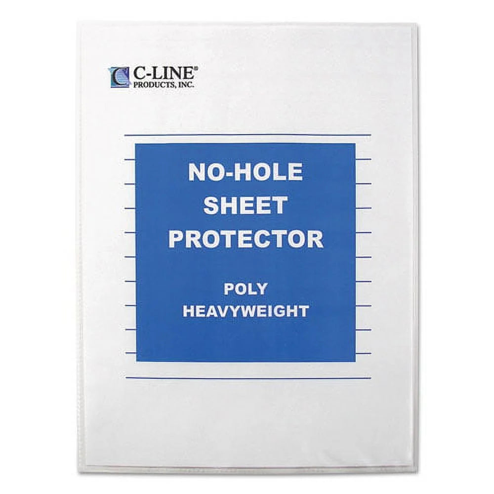 Top-Load No-Hole Sheet Protectors, Heavyweight, Clear, 2" Capacity, 25/bx E5271