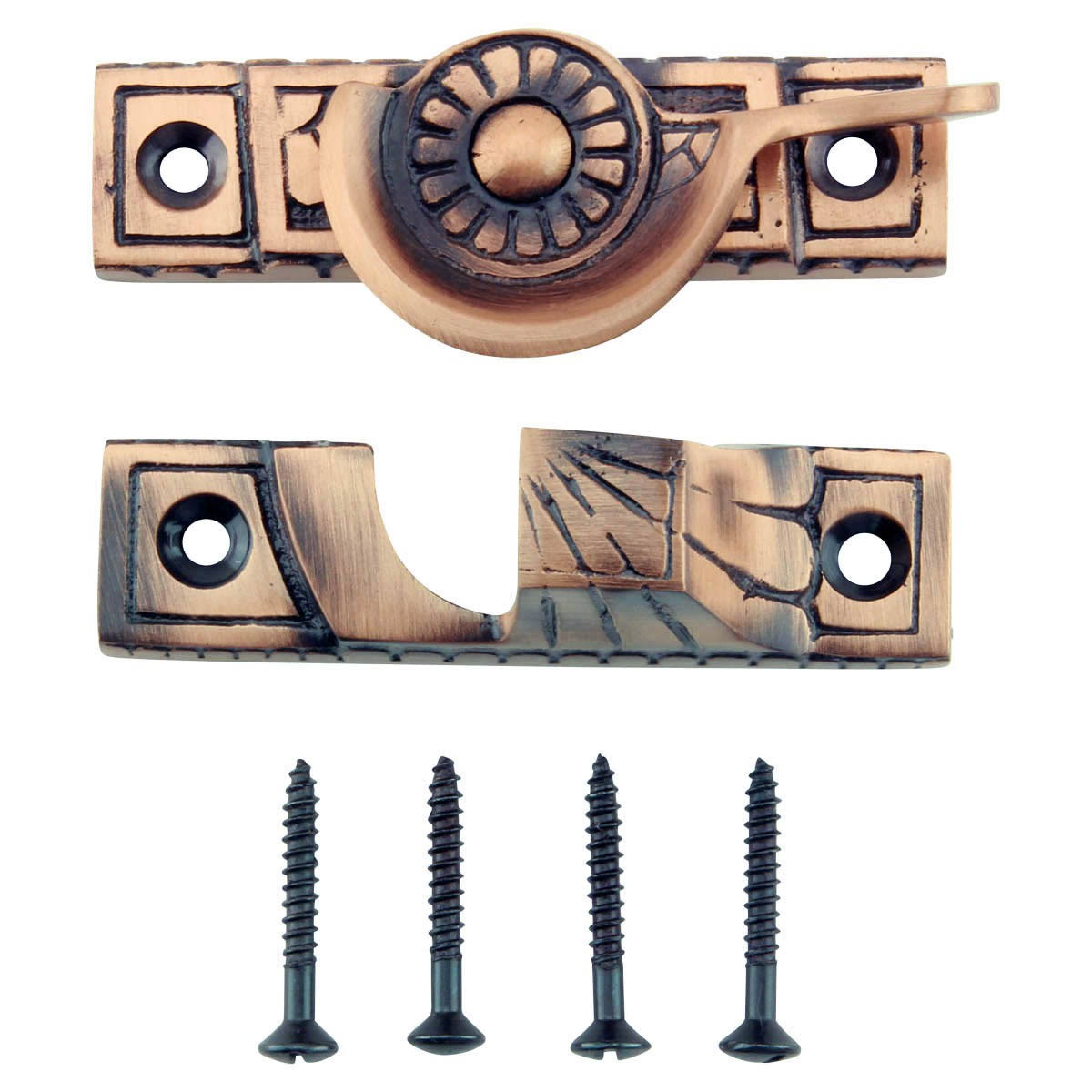 8 Ornate Solid Brass Window Sash Lock Y572261