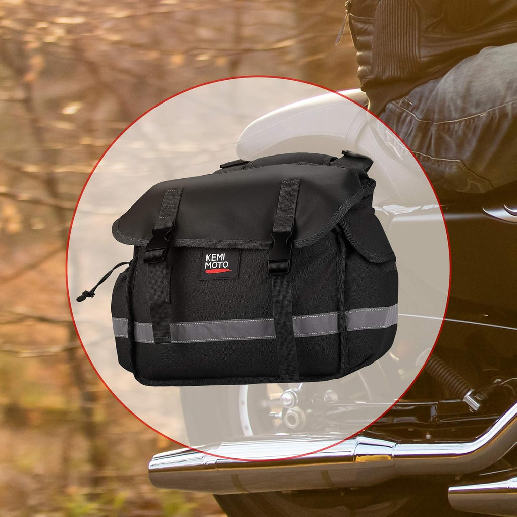Canvas Throw Over Motorcycle Saddlebags with Rain Covers R12832