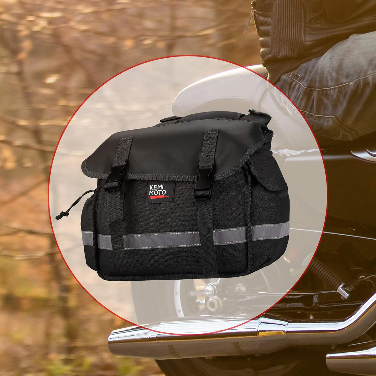 Canvas Throw Over Motorcycle Saddlebags with Rain Covers R12832