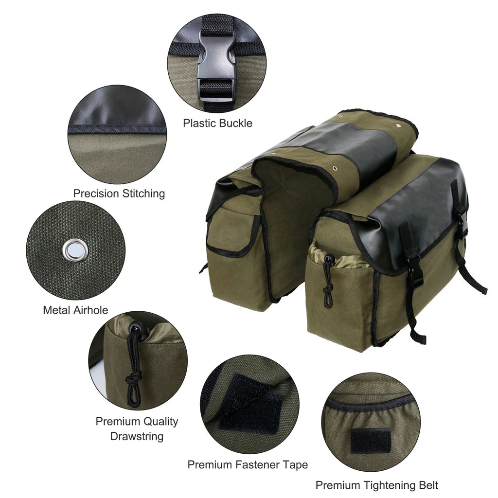 Canvas Waterproof Motorbike Saddle Bag O941