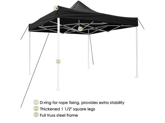 10x10 ft Pop Up Canopy with Sidewall Instant Shelter Tent W455