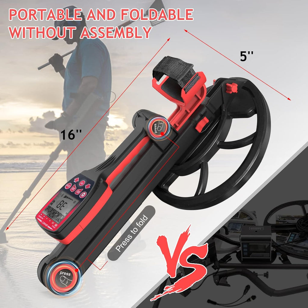 10'' Waterproof Metal Detector with Five Detection Modes V1675