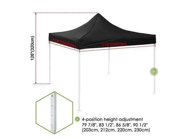 10x10 ft Pop Up Canopy with Sidewall Instant Shelter Tent W455