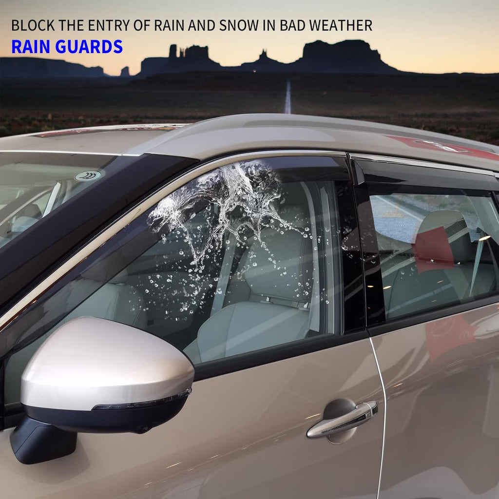 Smoke 4pcs Side Window Deflector Rain Guard for Nissan Rogue E665