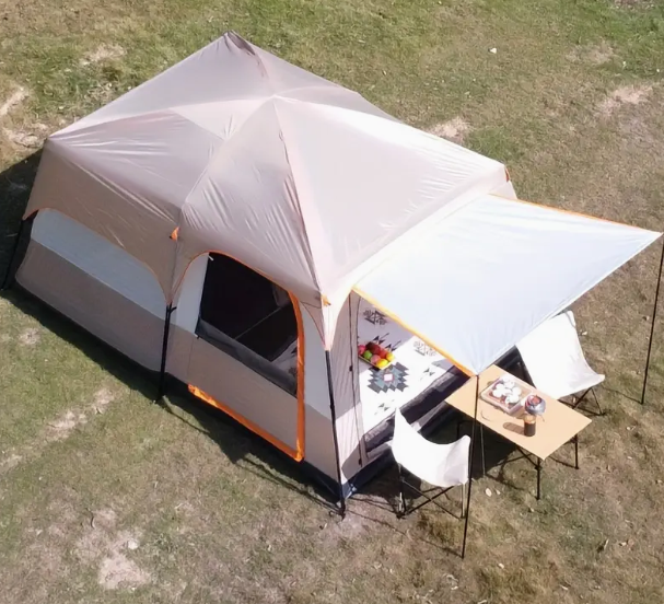 Outdoor Multi-person Camping Tent, Two Rooms One Living Room, Portable Family Camping Tent E4972