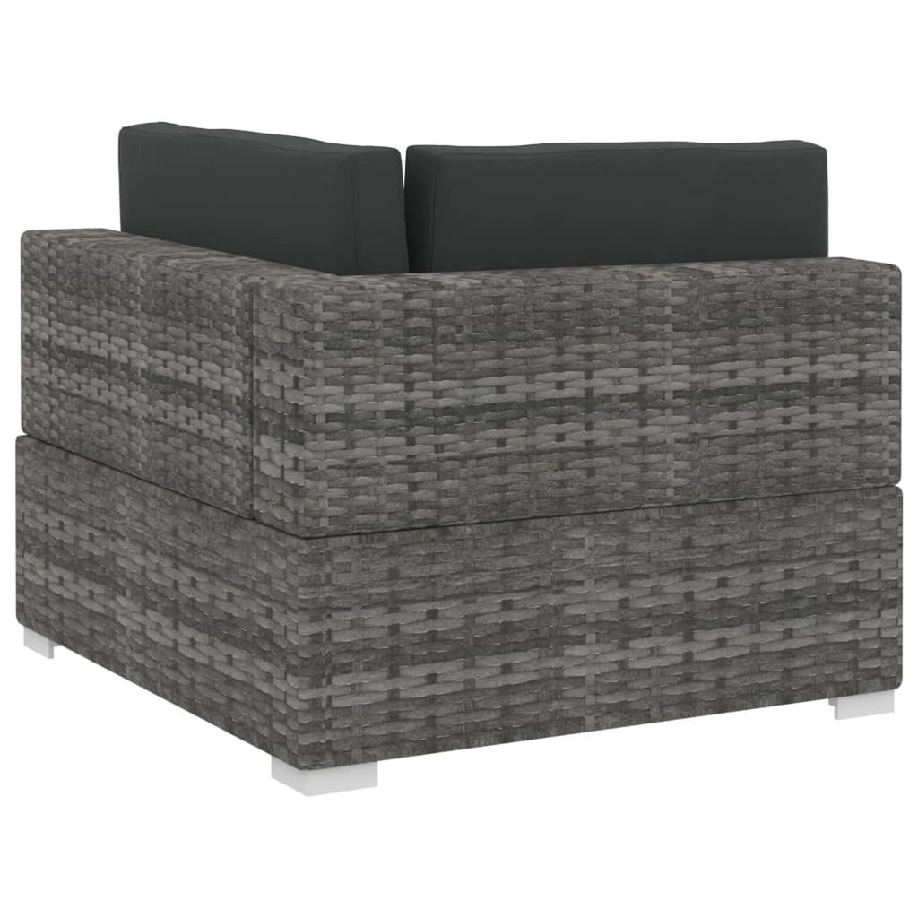 4 Piece Poly Rattan Patio Sofa Set with Cushions Gray Y344473