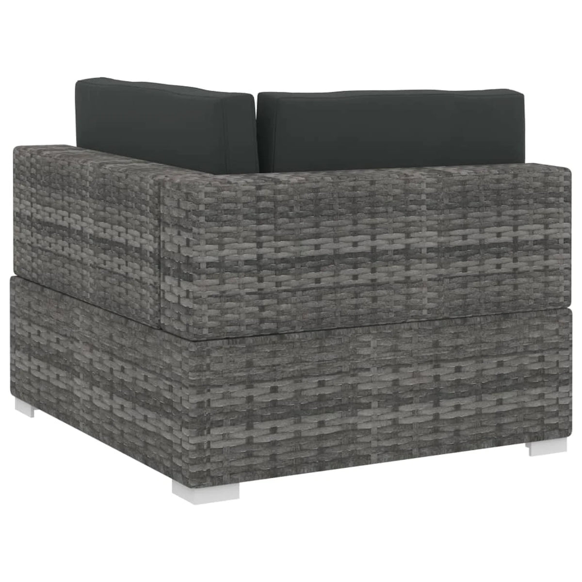 4 Piece Poly Rattan Patio Sofa Set with Cushions Gray Y344473