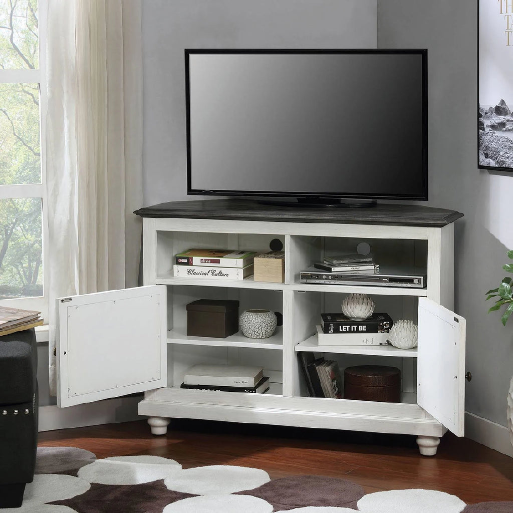 White Antique Gray TV Stand Z7012