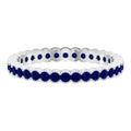 1.5 CT Lab Created Blue Sapphire Full Eternity Ring in 925 Sterling Silver B5279