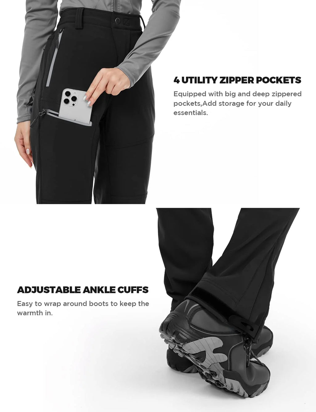 Waterproof Fleece Lined Hiking Ski Snow Pants B731