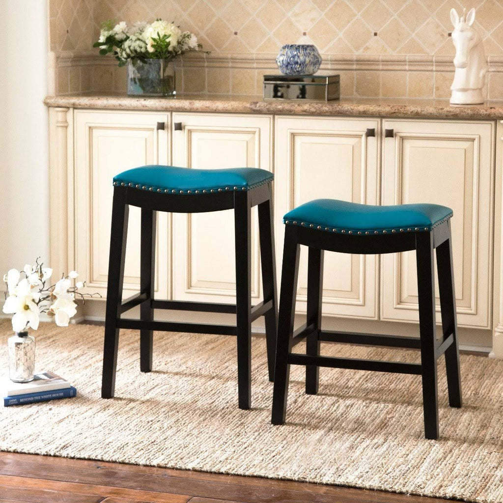Teal Bonded Leather Counter Stool S14628