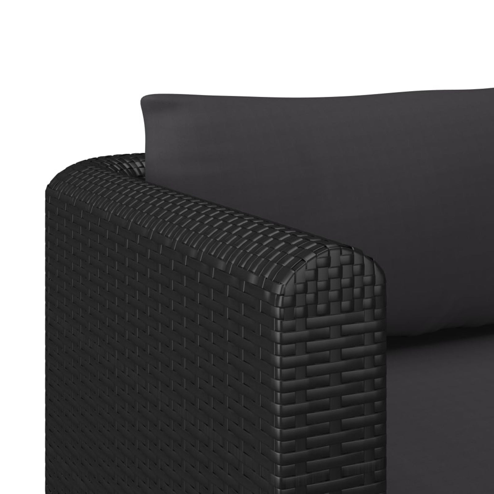2 Piece Patio Sofa Set with Cushions Poly Rattan Black C557