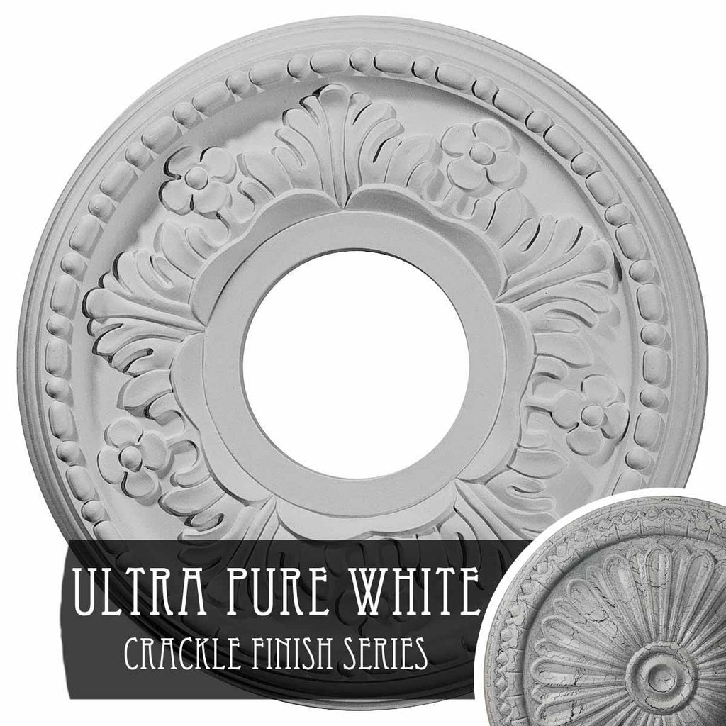 Ultra Pure White Crackle Ceiling Medallion L1571
