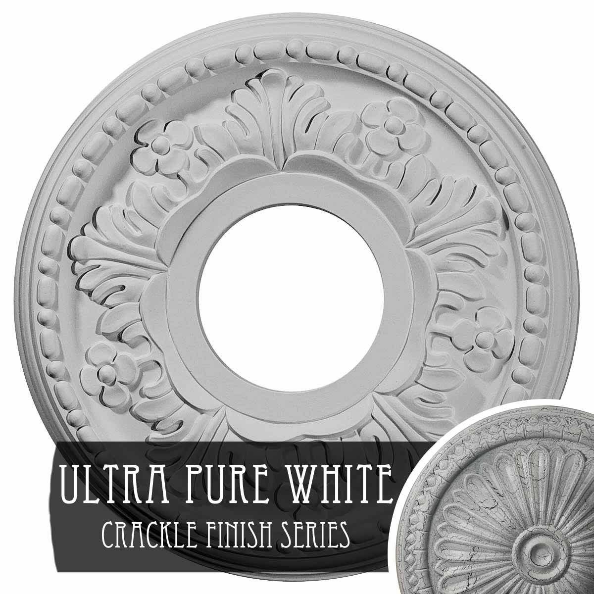 Ultra Pure White Crackle Ceiling Medallion L1571