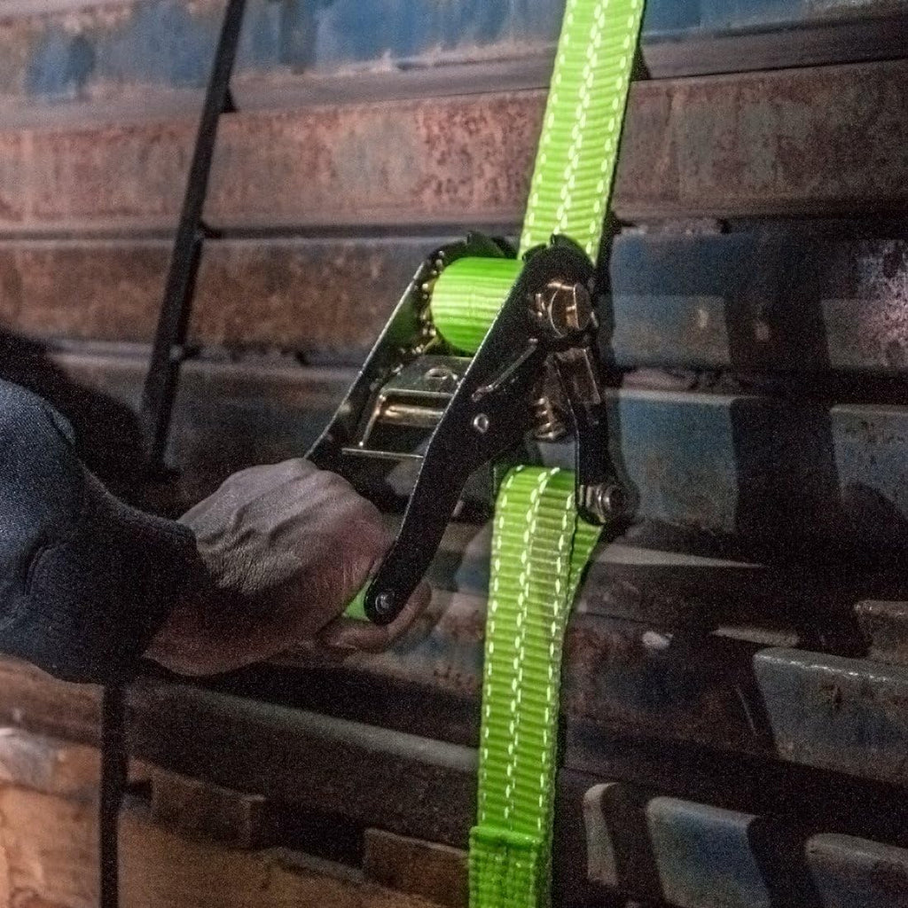 Ratchet Strap with Wire Hooks 2 Inch x 15 Foot 4 Pack 3,300 Pound Safe Working Load T990