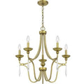 Aged Brass 5 Light Tiered Chandelier W613