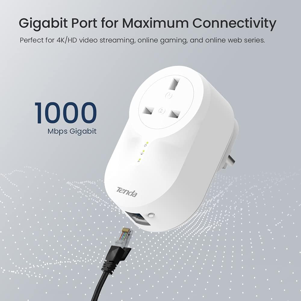 Powerline Ethernet Adapter Kit with Gigabit Port, Pack of 2 A49667