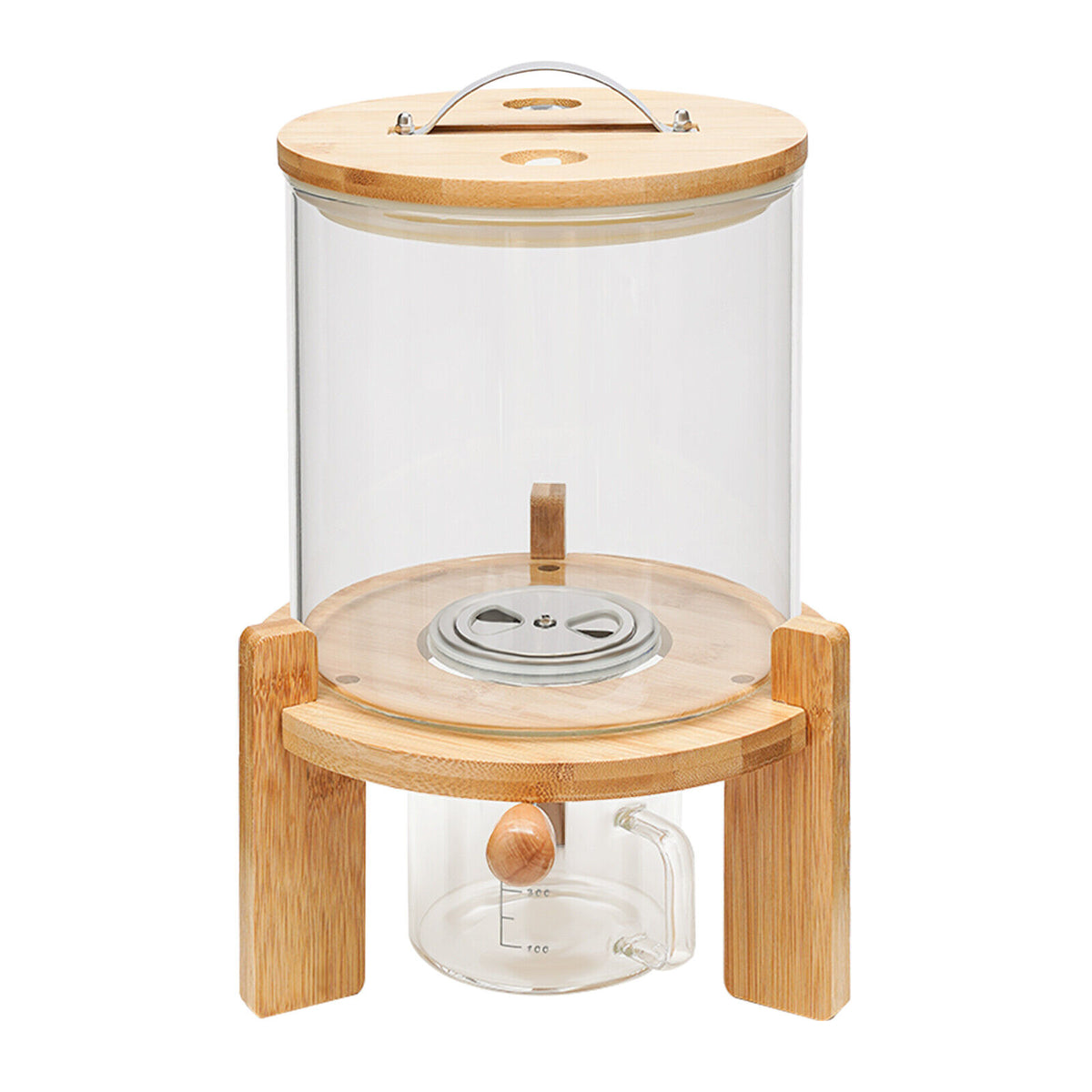 5L Rice Dispenser Grain Container Glass Bottle with Valve F714032