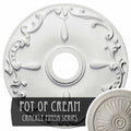 18x22OD x 3 1/2x22ID x 1 1/4x22P Ceiling Medallion, Hand-Painted Pot of Cream Crackle V14209
