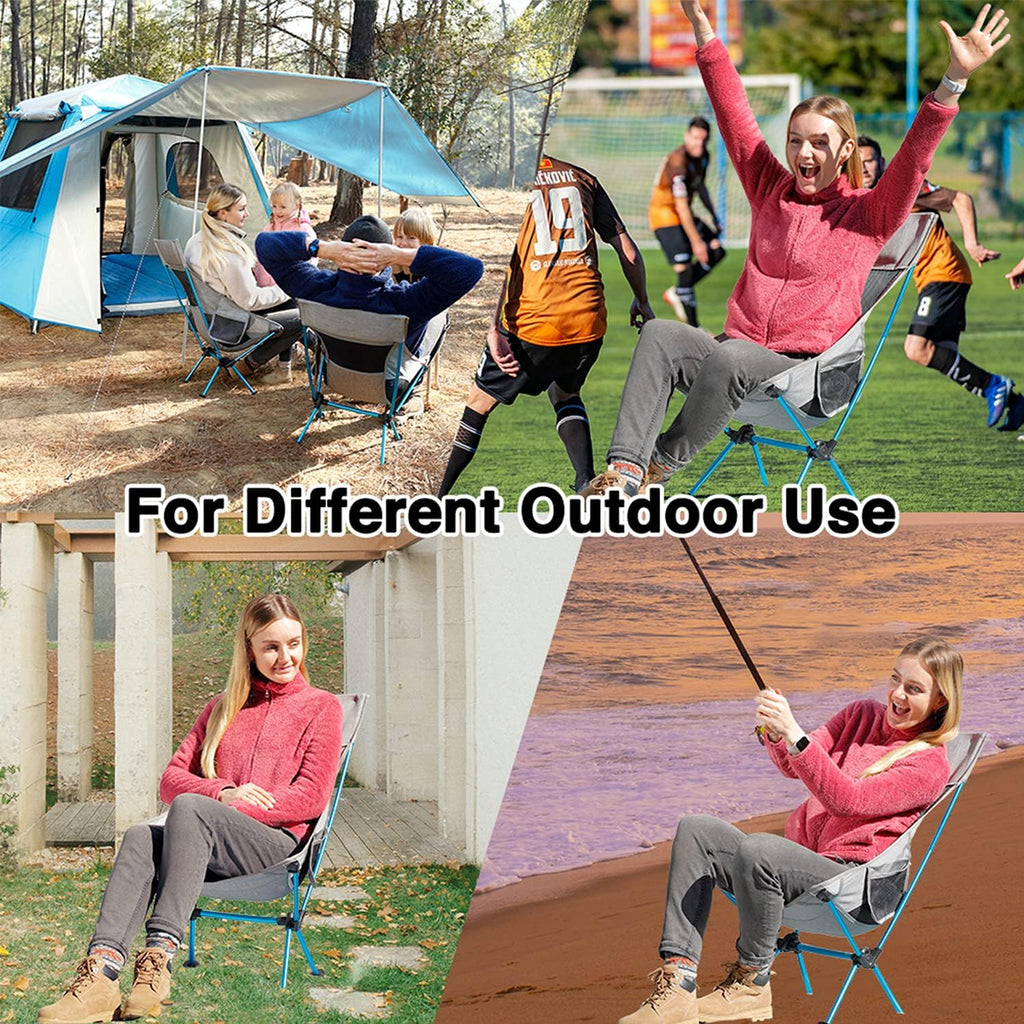 Compact Camping Chair with High Back and Side Pockets I31102